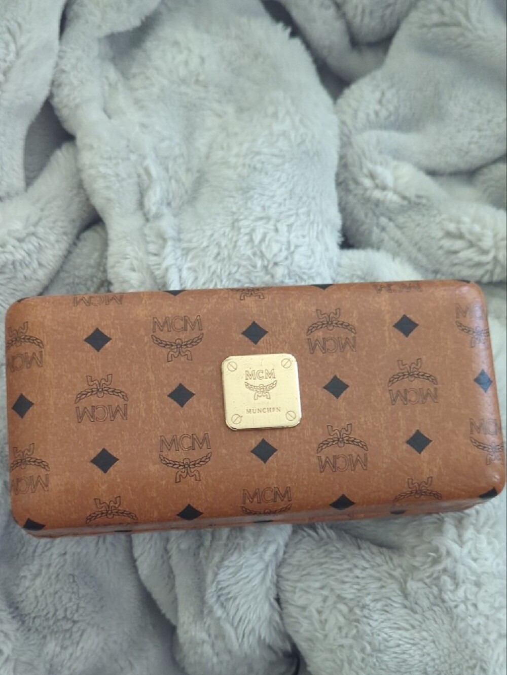 MCM Cognac Monogram Eyewear Case